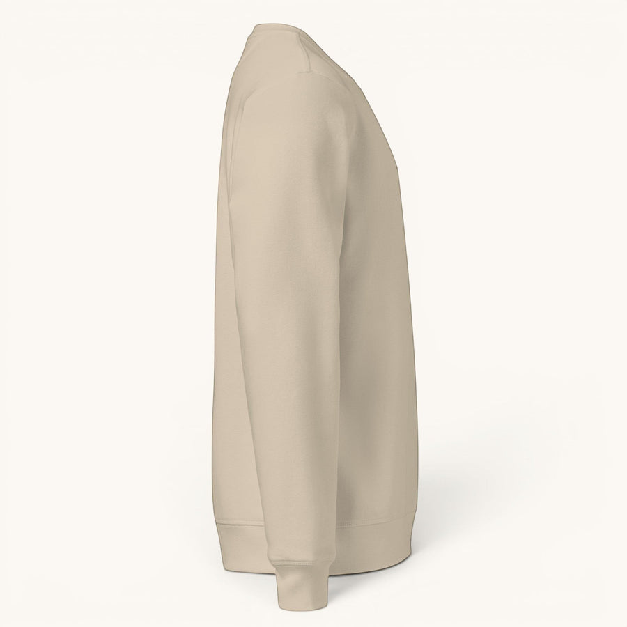 ETHIKKALL sweat-shirt biologique décontracté couleur crème avec détail demi-lune au dos.
