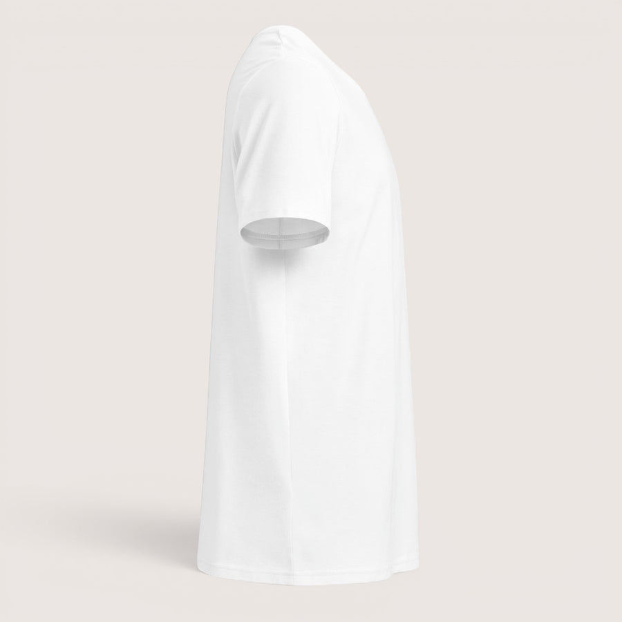 ETHIKKALL T-shirt blanc en coton biologique, coupe droite, manches courtes, idéal pour un look décontracté et éco-responsable.