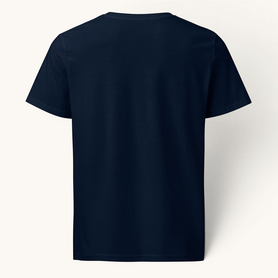 ETHIKKALL t-shirt bleu marine 100% coton biologique, coupe droite, manches courtes, col rond.