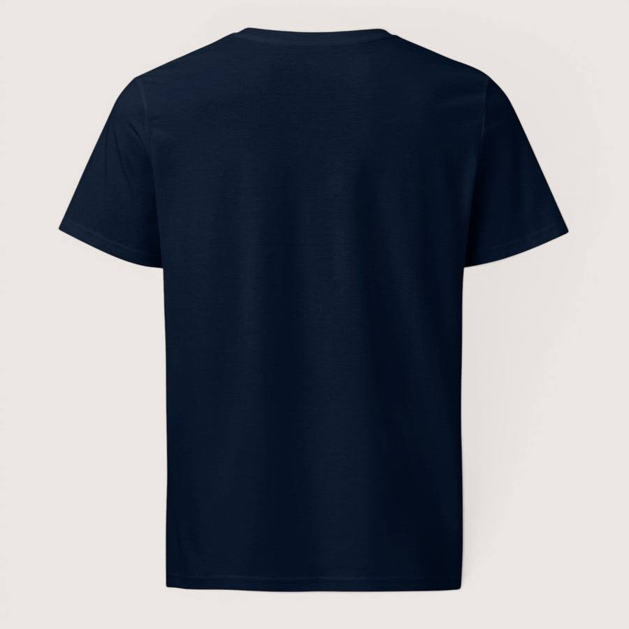 ETHIKKALL t-shirt bleu marine 100% coton biologique, coupe droite, manches courtes, col rond.