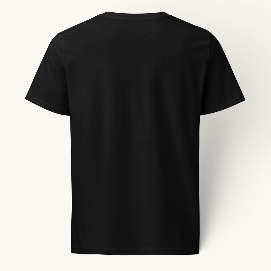 ETHIKKALL t-shirt noir 100% coton biologique, coupe droite, manches courtes, col rond, idéal pour un look décontracté et éco-responsable.