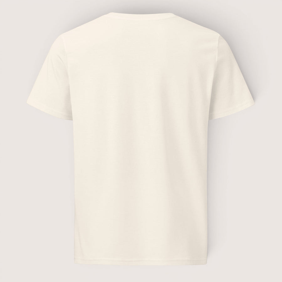 ETHIKKALL t-shirt blanc cassé en coton biologique, coupe droite, manches courtes, col rond, idéal pour un look décontracté et éco-responsable.